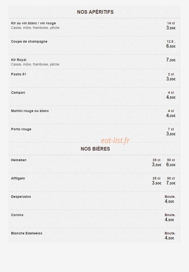 Au Relais Chardon — carte page 4