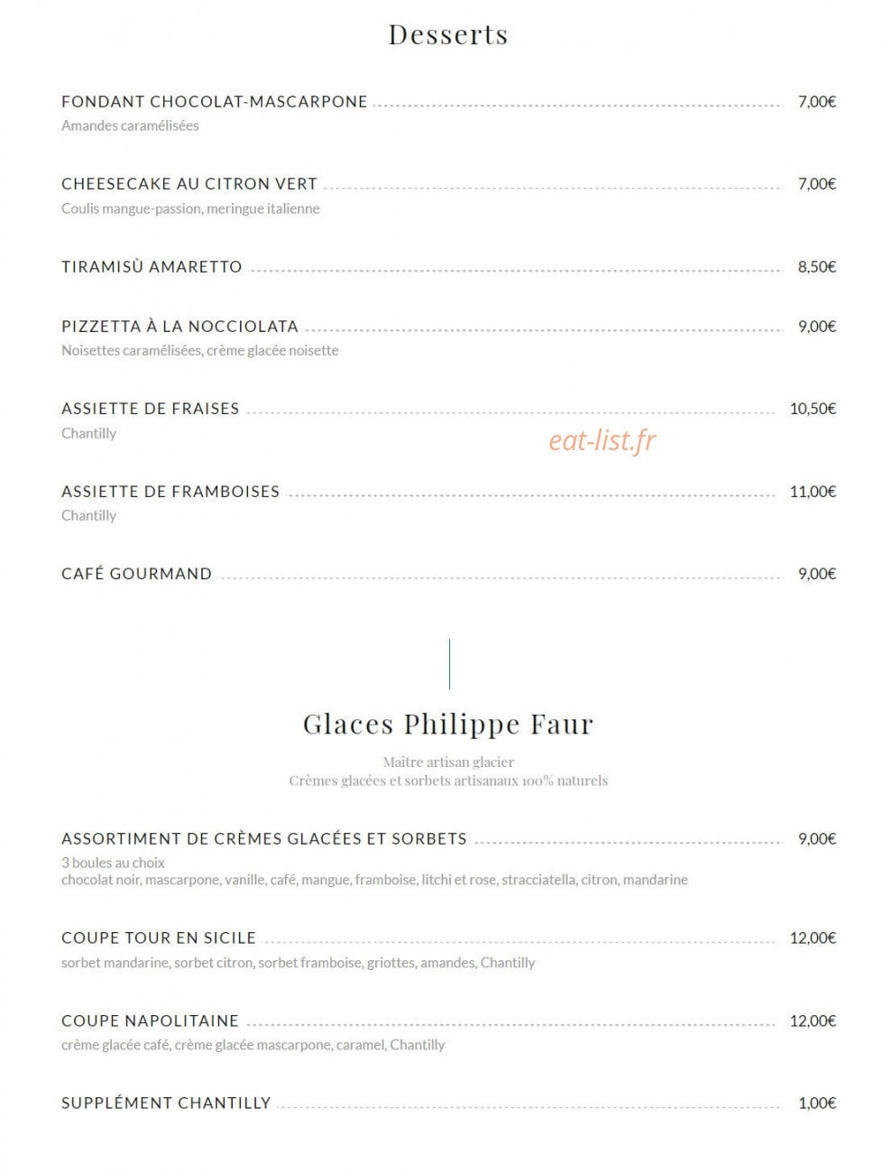 Auteuil Brasserie — carte page 5