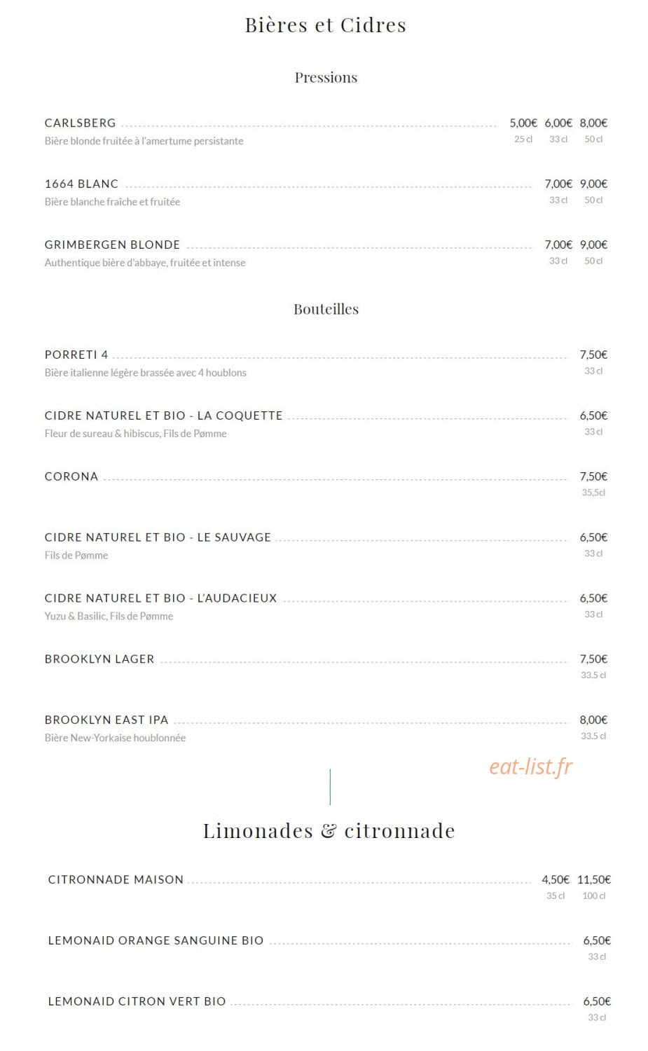 Auteuil Brasserie — carte page 9