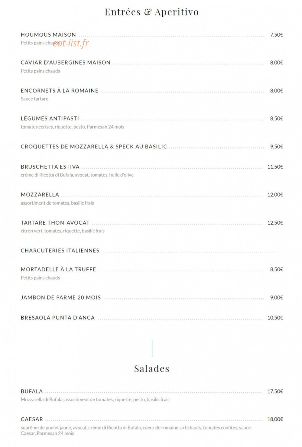 Auteuil Brasserie — carte page 2
