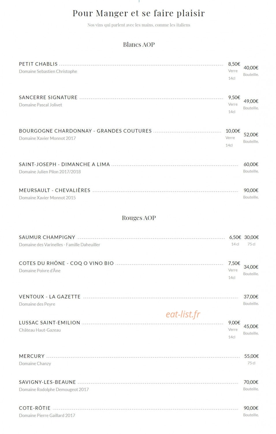 Auteuil Brasserie — carte page 15