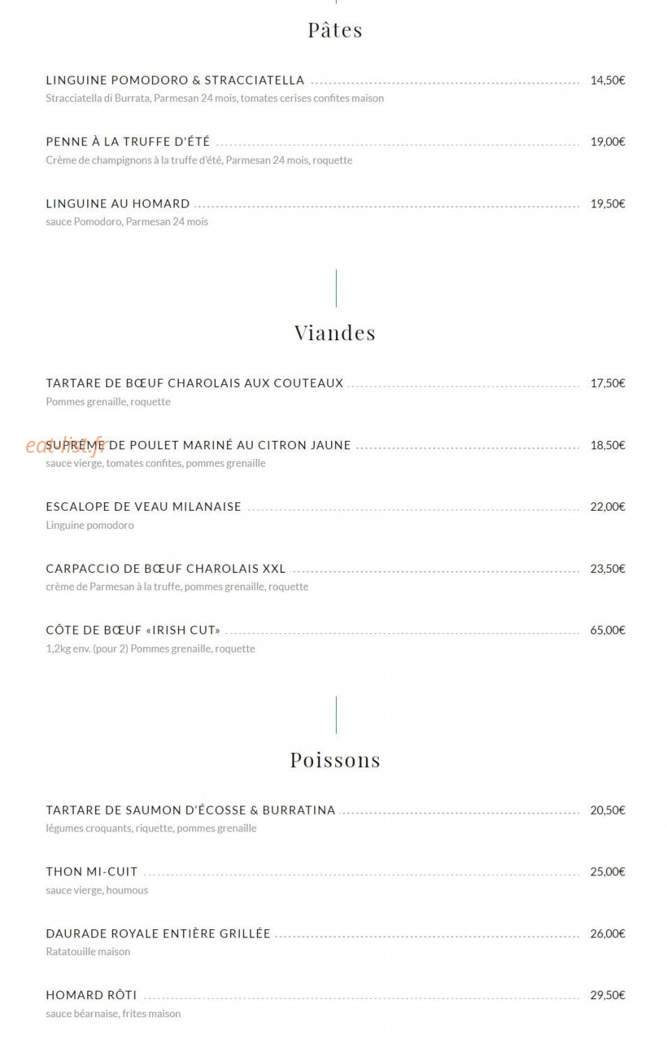 Auteuil Brasserie — carte page 3