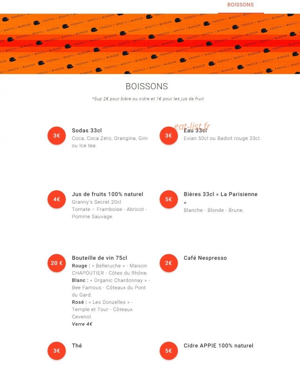 Baagaa Burger — carte page 4