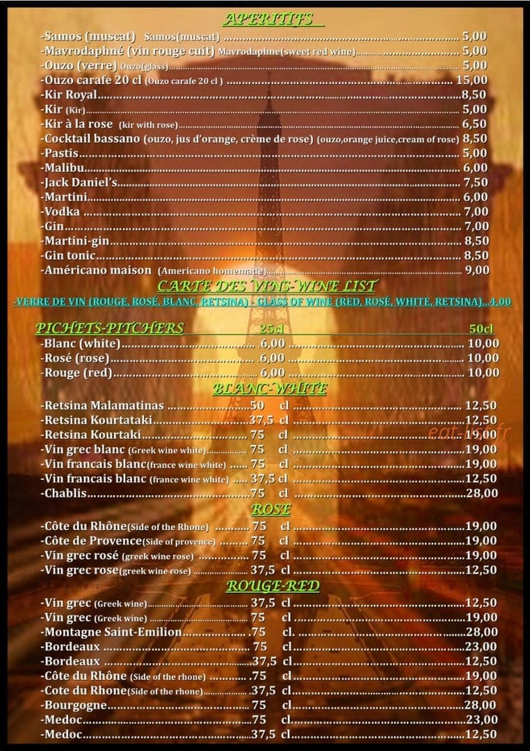 Bistro Bassano — carte page 3