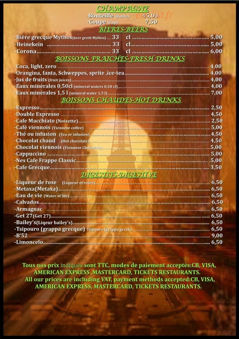 Bistro Bassano — carte page 4