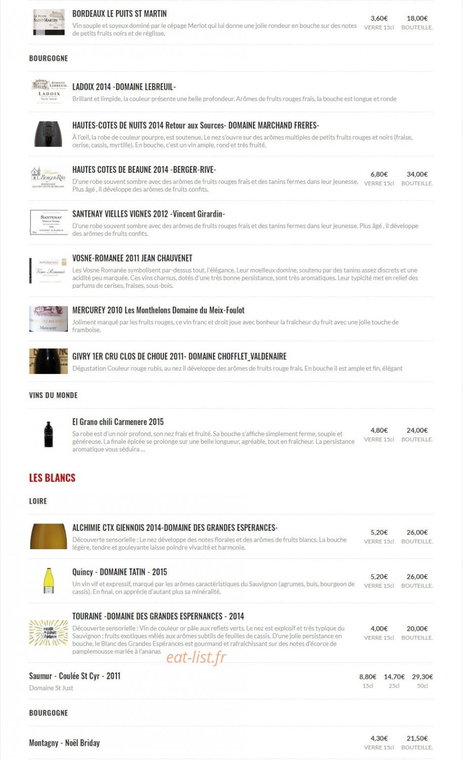 Bistrot Blériot — carte page 5