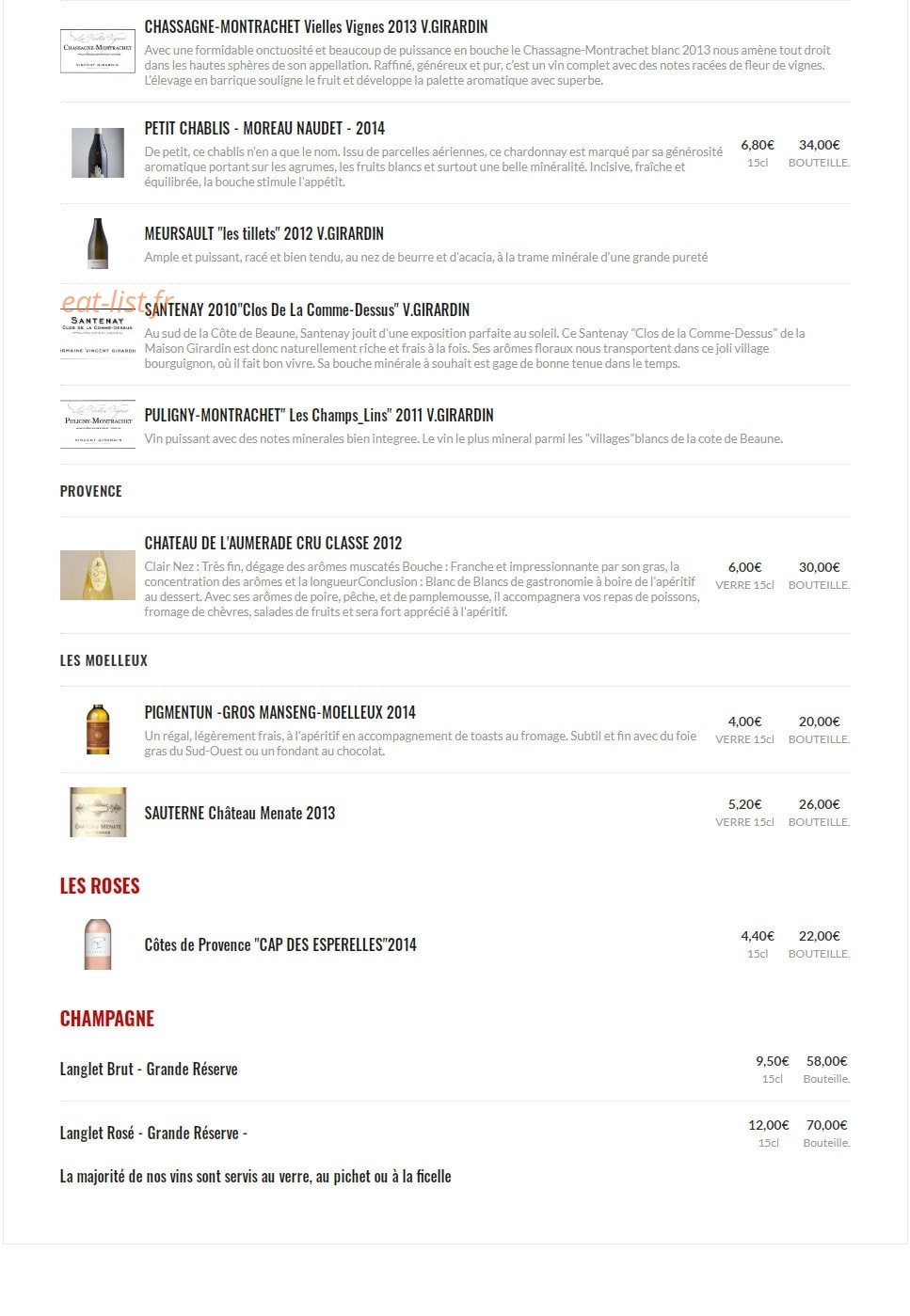 Bistrot Blériot — carte page 6