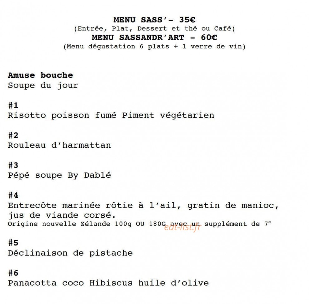 Café Dapper Loïc Dablé — carte page 1