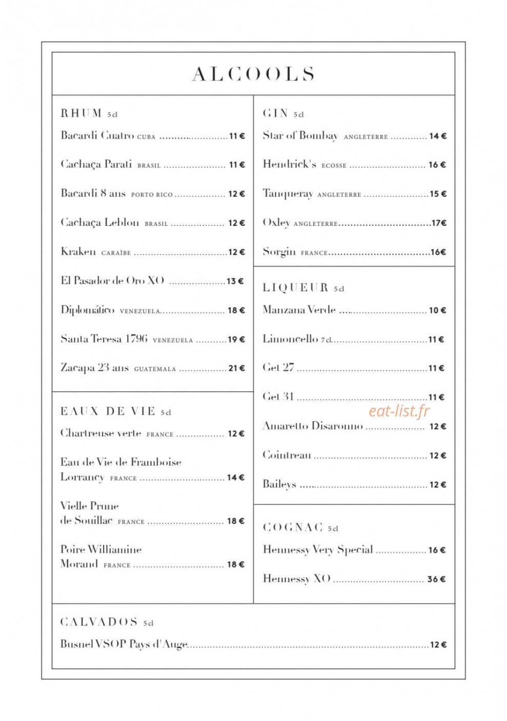 Café de l'Homme — carte page 5