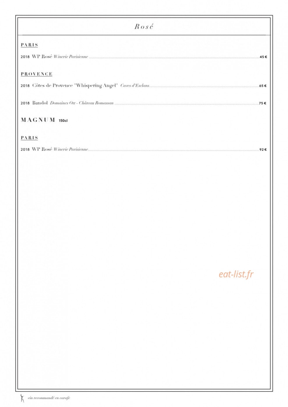 Café de l'Homme — carte page 18