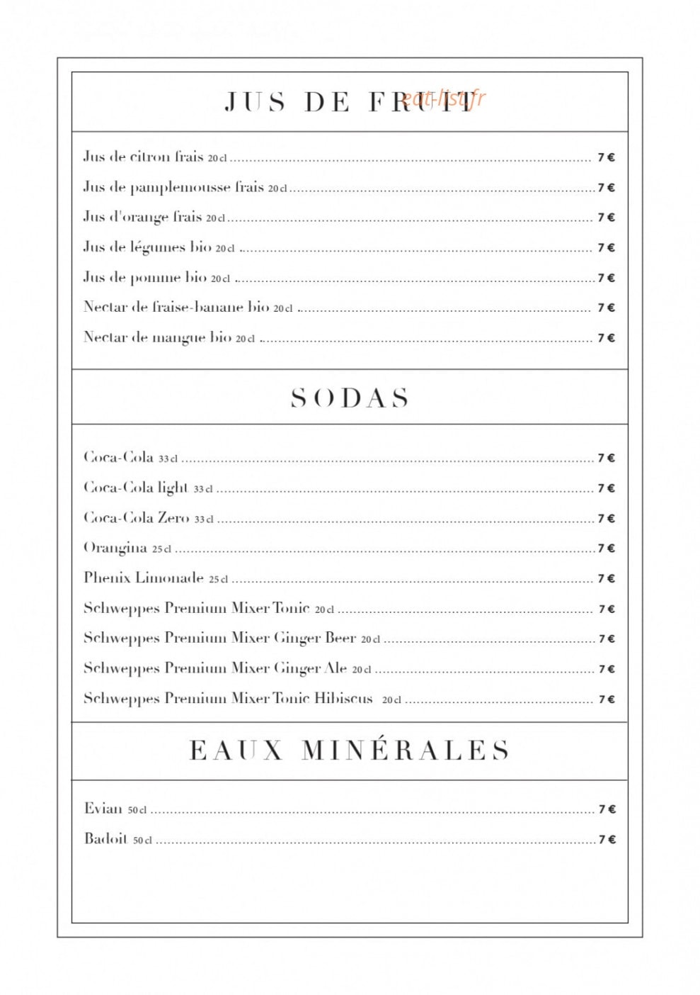 Café de l'Homme — carte page 7