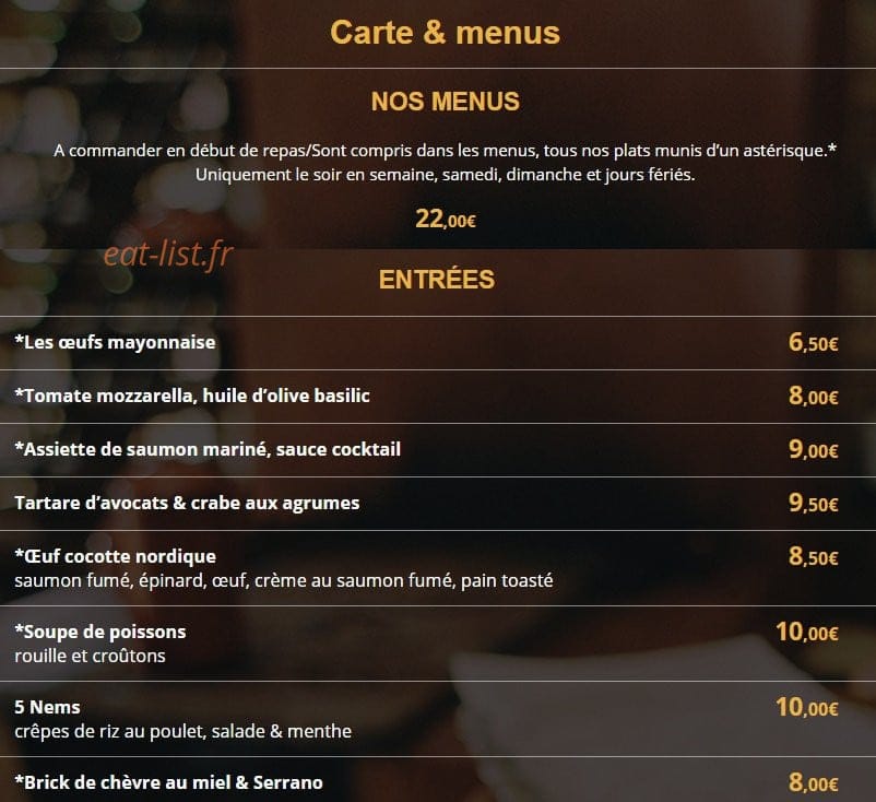 Café Le Passy — carte page 1