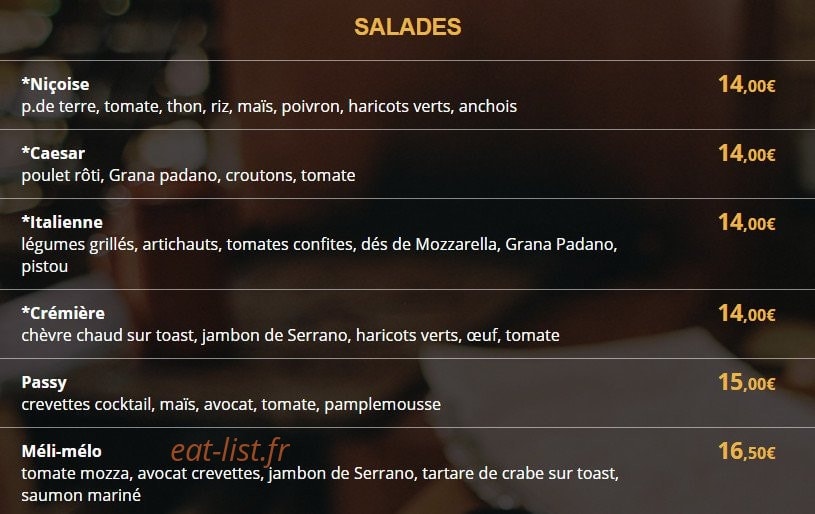 Café Le Passy — carte page 3