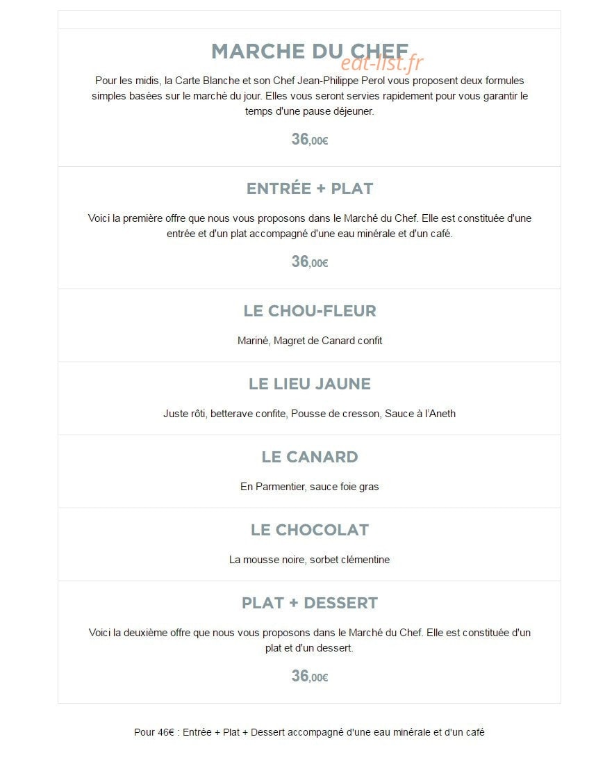 Carte Blanche — carte page 2