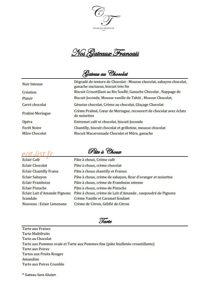 Charles Traiteur — carte page 4