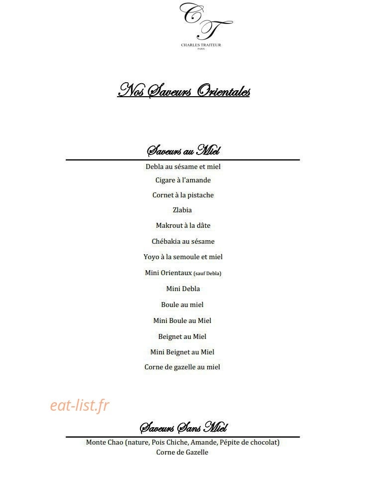 Charles Traiteur — carte page 6