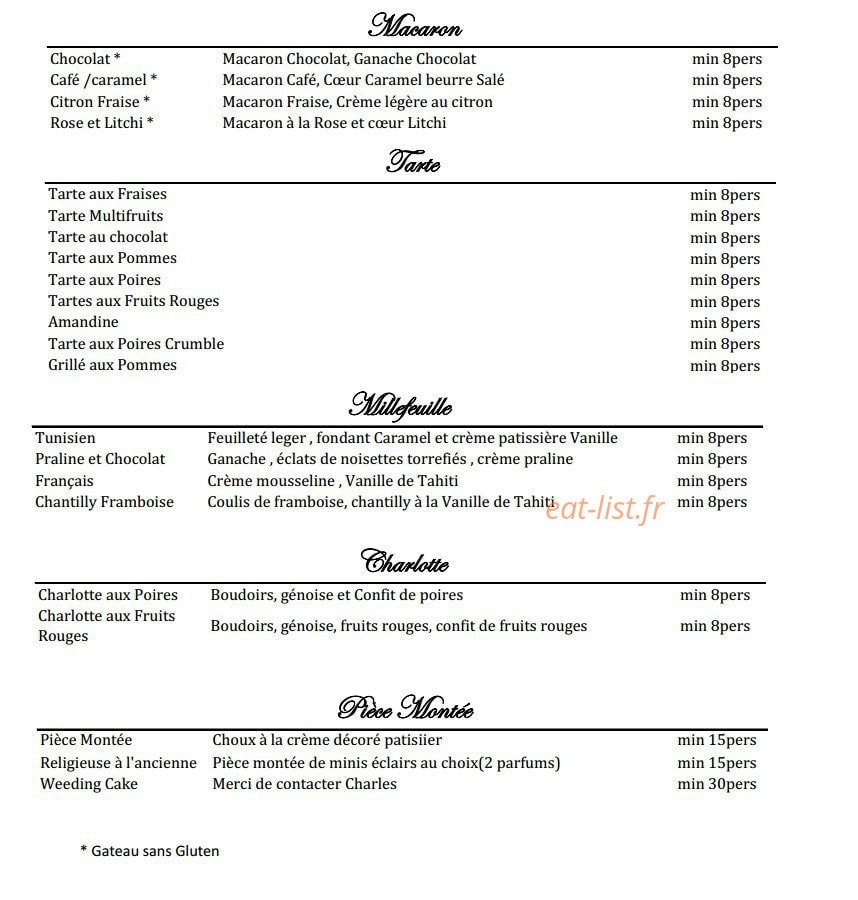 Charles Traiteur — carte page 3