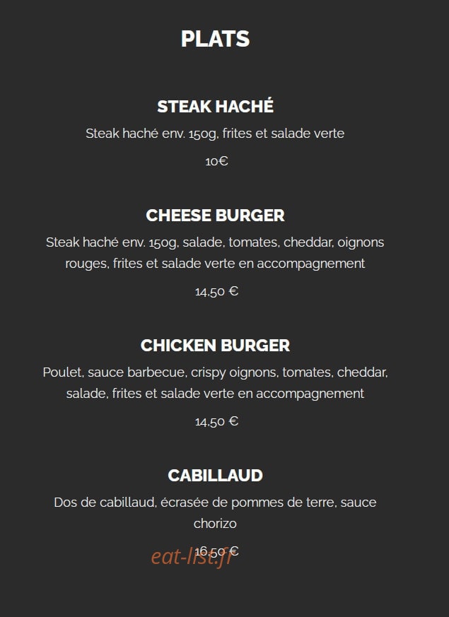 Chez Arlette — carte page 2