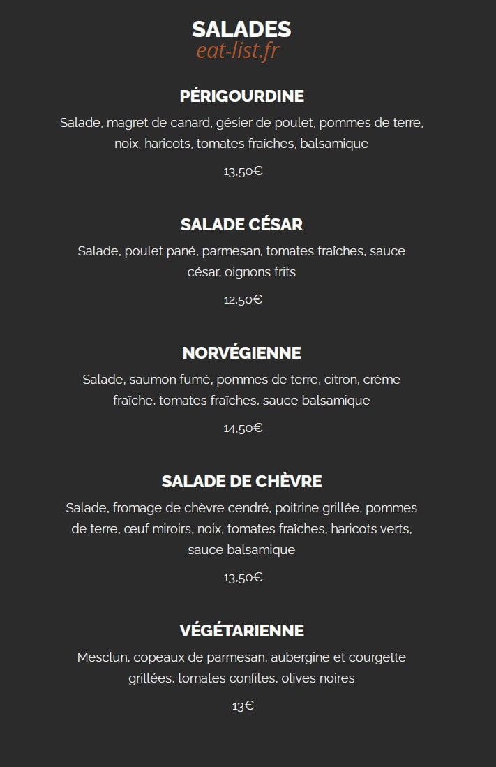 Chez Arlette — carte page 1