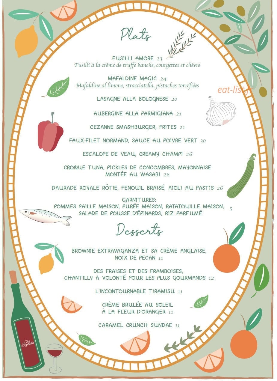 Chez Cézanne — carte page 3