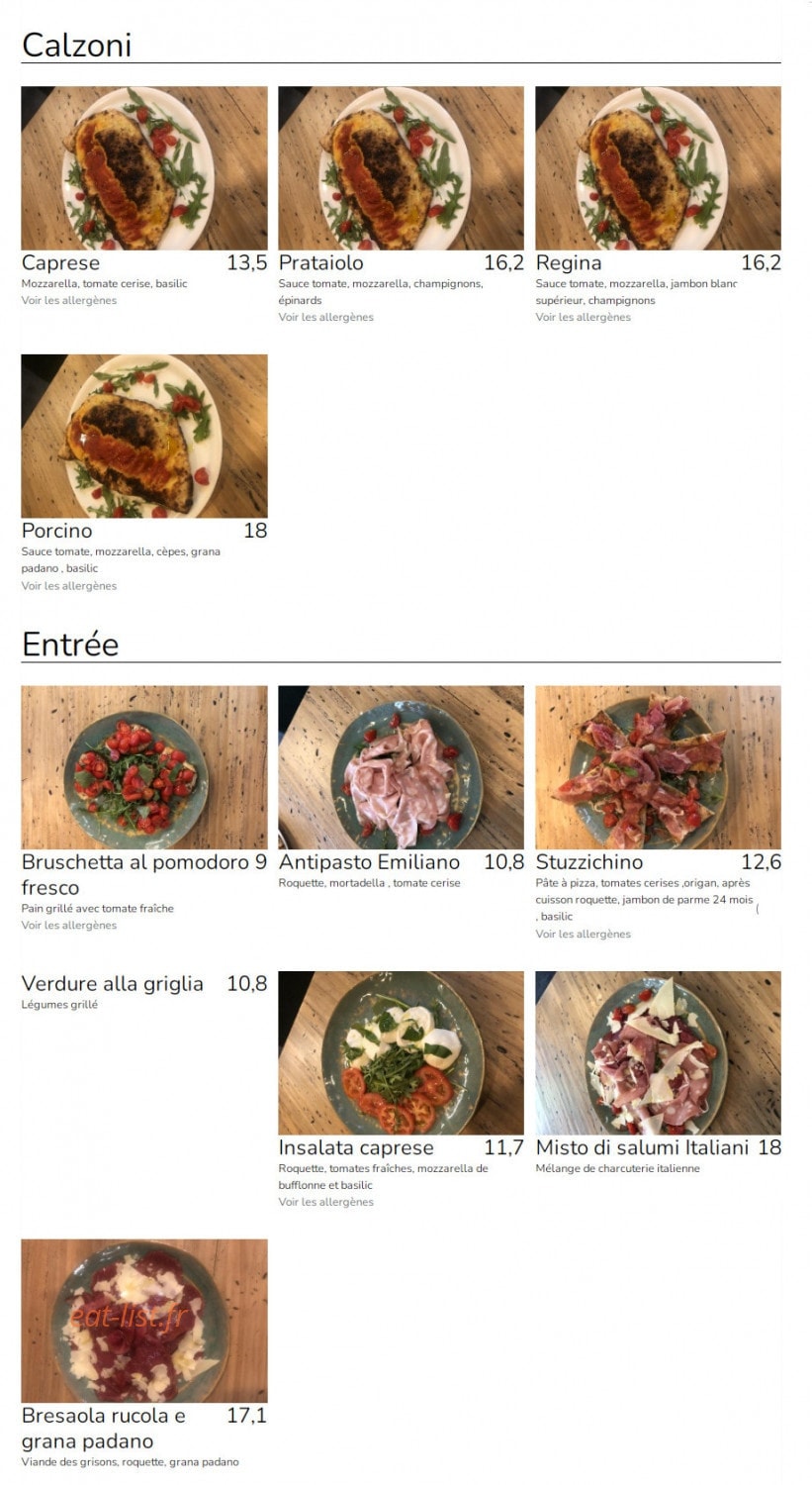 Chez Filiberto — carte page 6