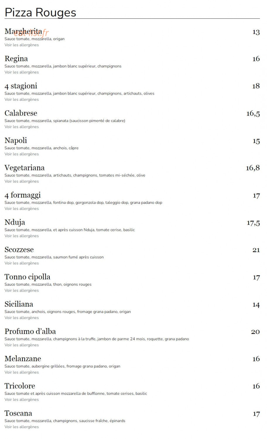 Chez Filiberto — carte page 3