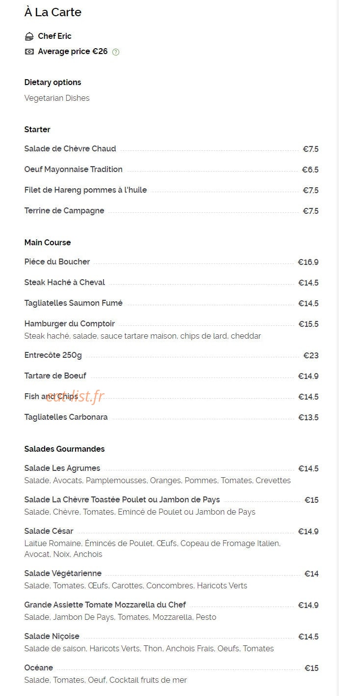 Comptoir du 16 — carte page 1