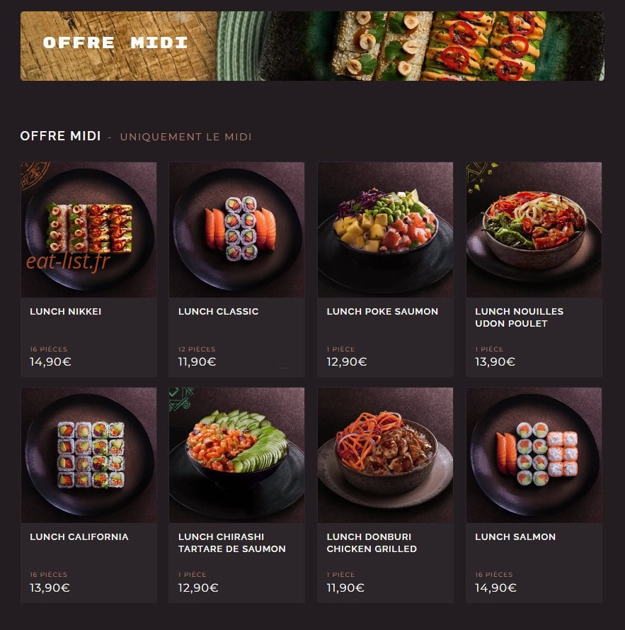 Côté Sushi — carte page 2