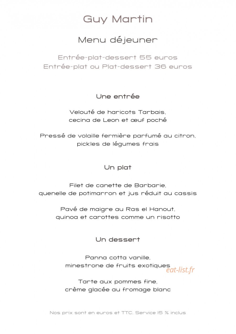 Cristal room — carte page 3