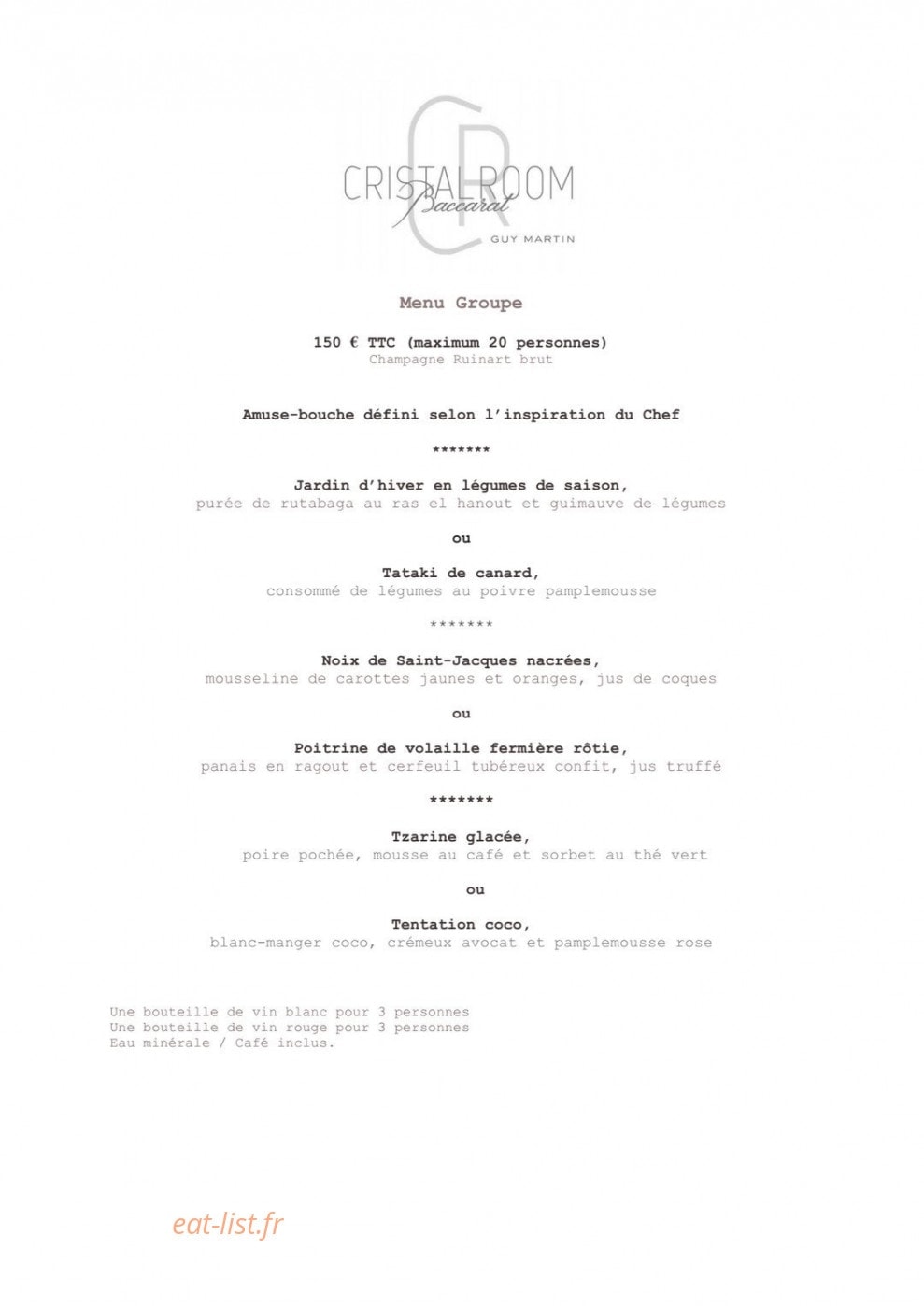 Cristal room — carte page 5
