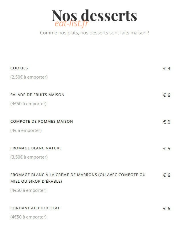 Daylice Café — carte page 3