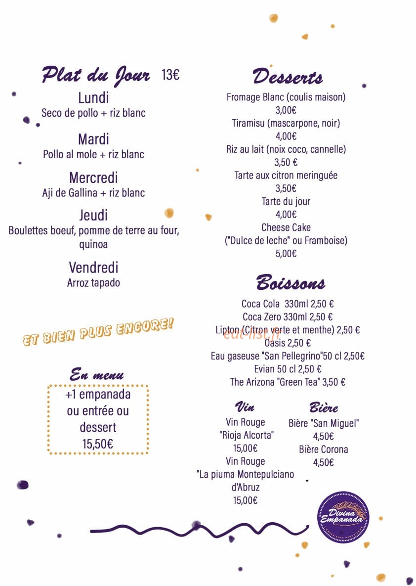 Divina Empanada — carte page 2