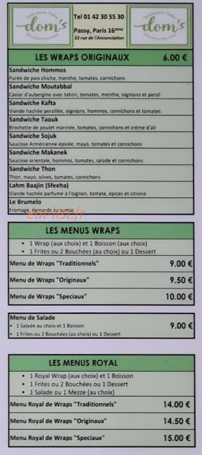 Dom's — carte page 2