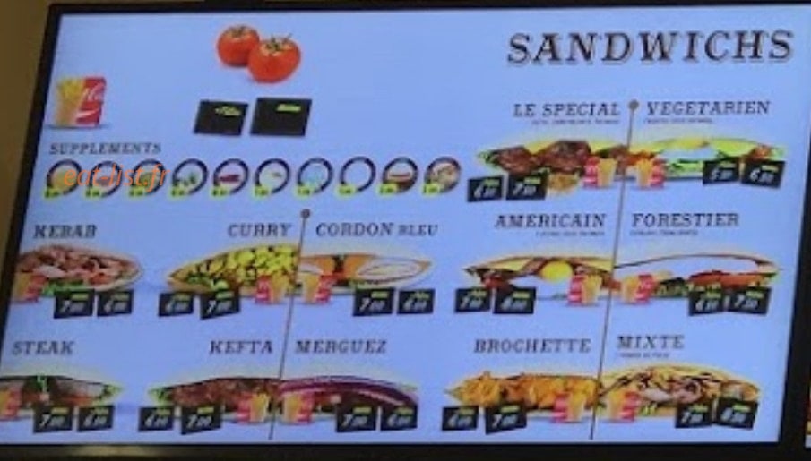 Doner king — carte page 1
