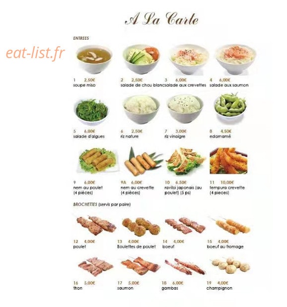 Dream Sushi — carte page 2