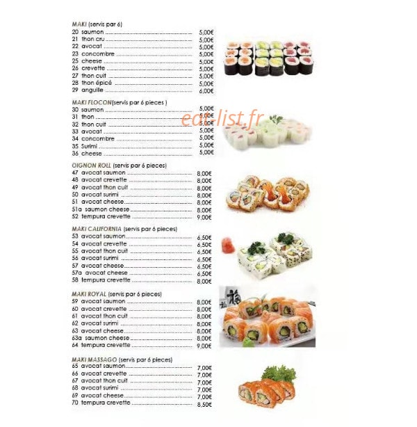 Dream Sushi — carte page 4