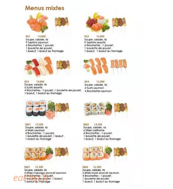 Dream Sushi — carte page 10