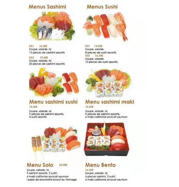 Dream Sushi — carte page 12