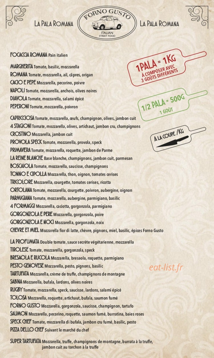 Forno Gusto — carte page 1