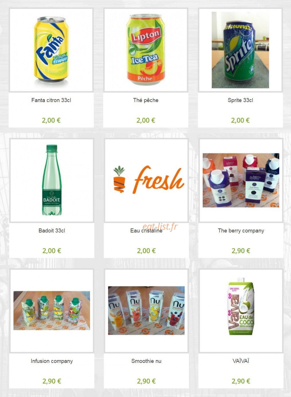 Fresh — carte page 9