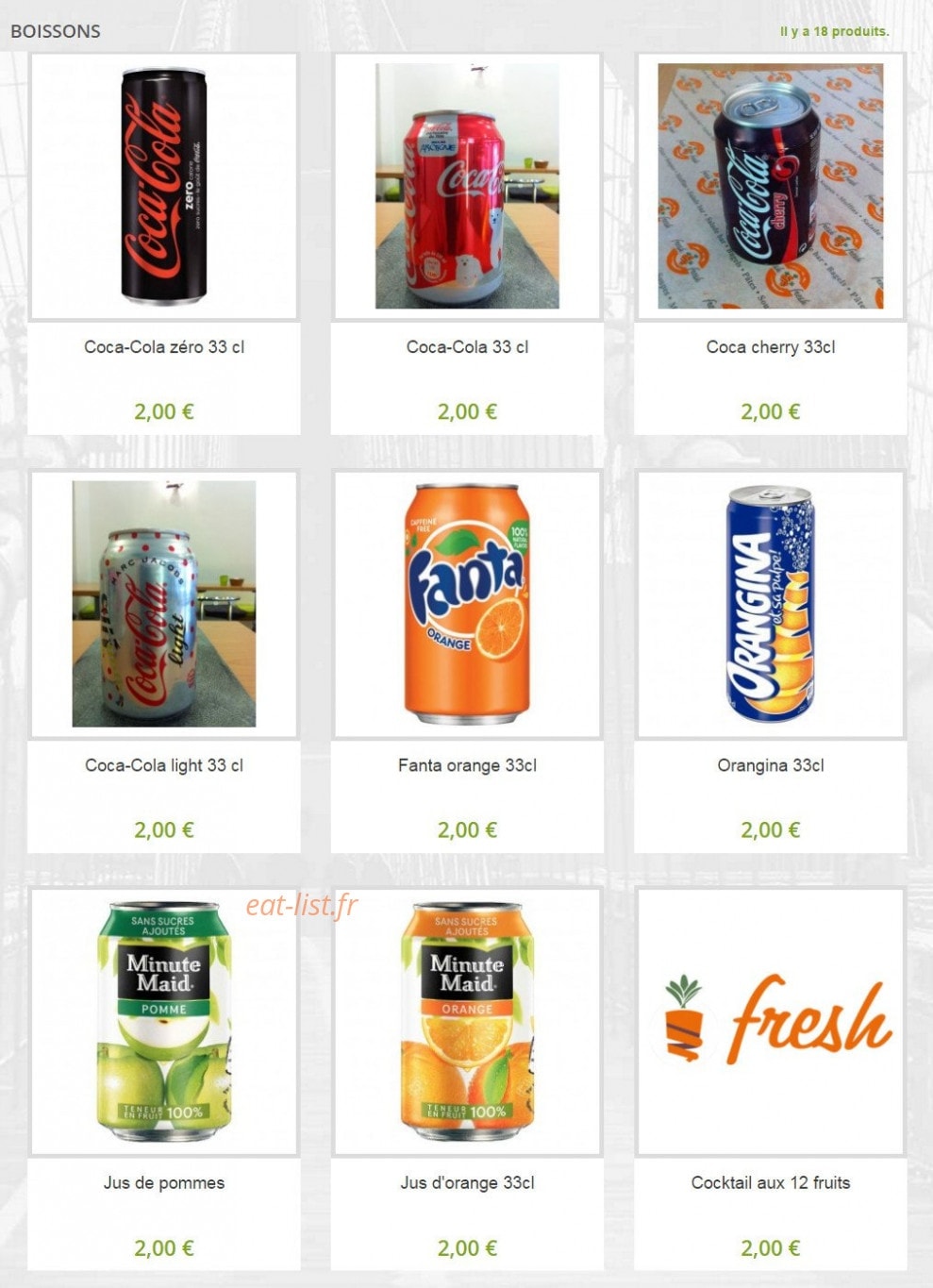 Fresh — carte page 8