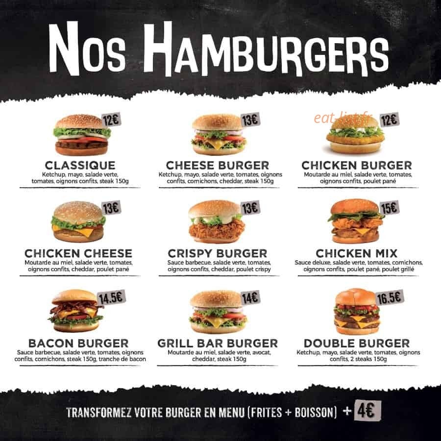 Grill Bar — carte page 4