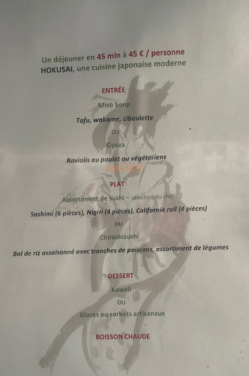 Hokusaï Restaurant — carte page 6