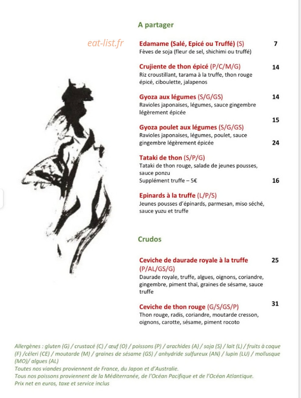 Hokusaï Restaurant — carte page 2