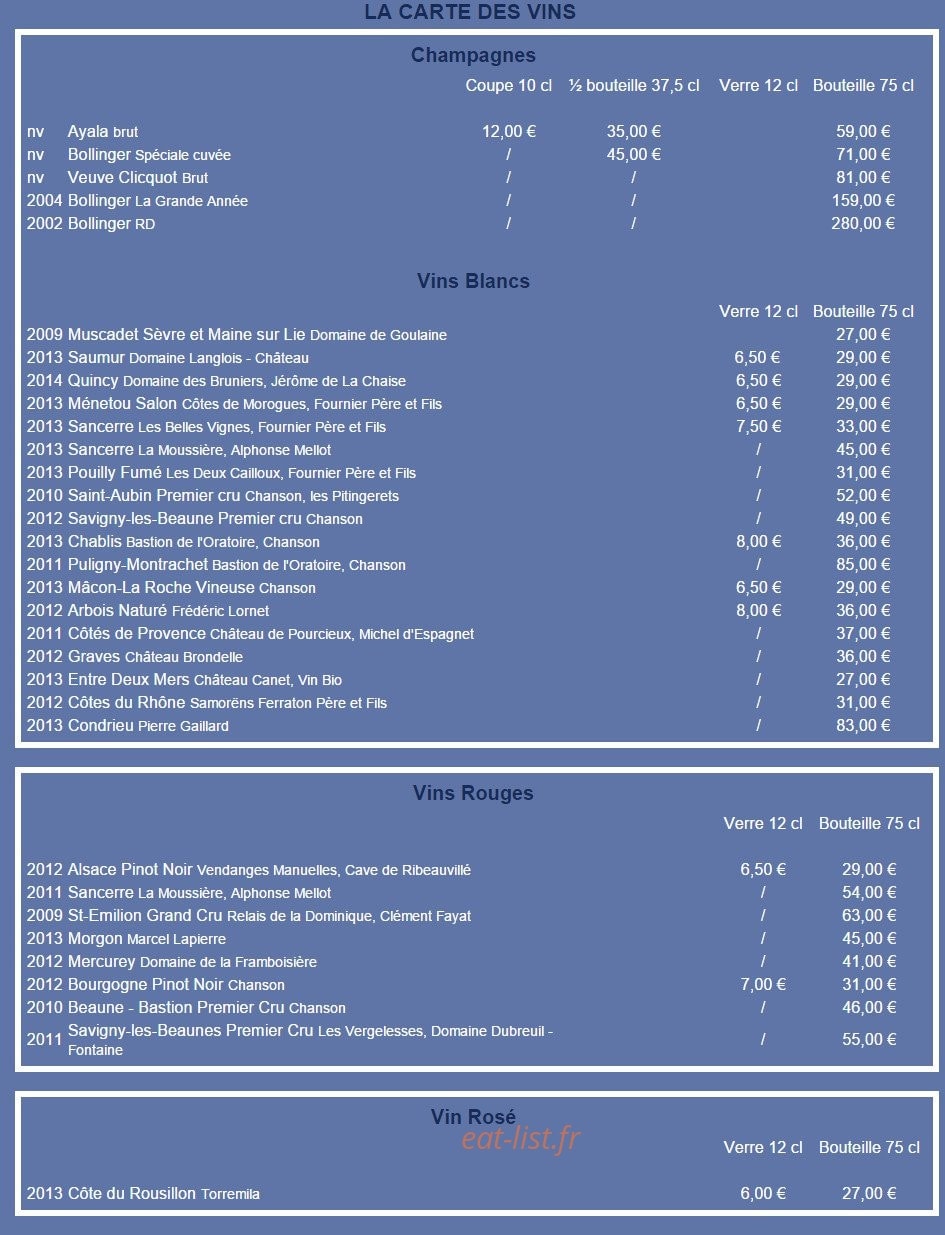 Huîtres et saumons de passy — carte page 2