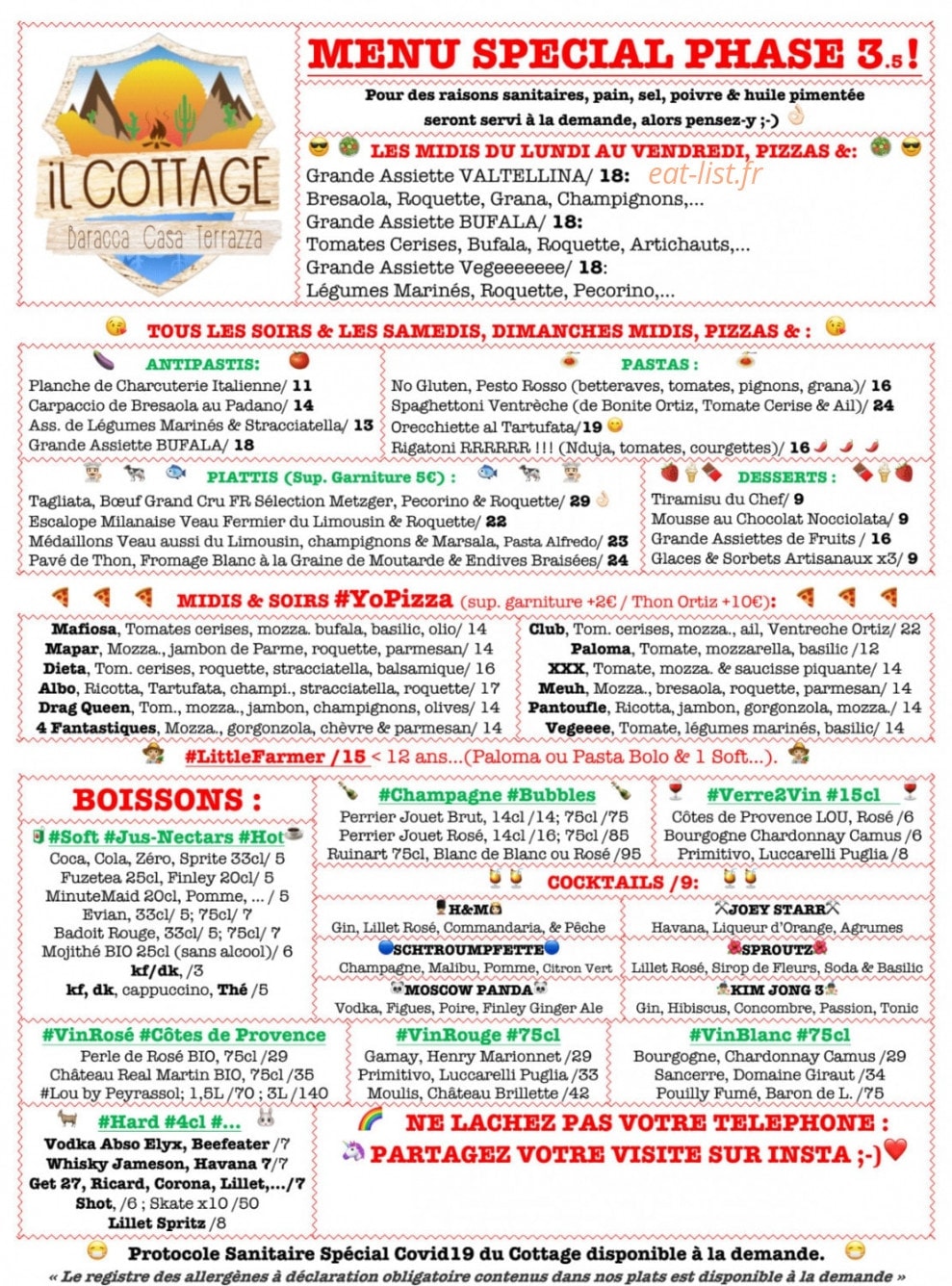 Il Cottage — carte page 1