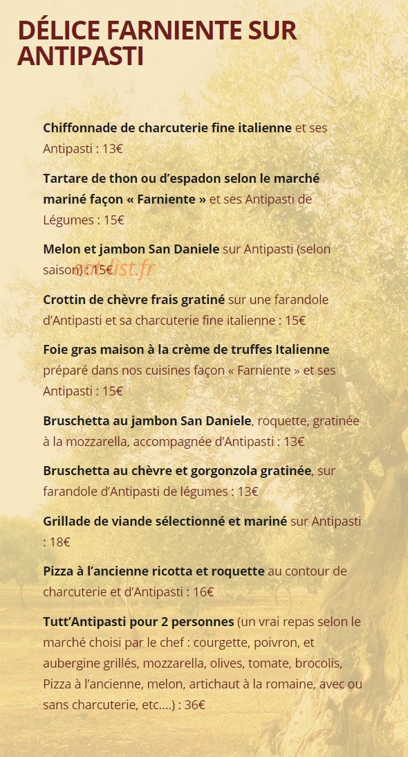 Il Farniente — carte page 1