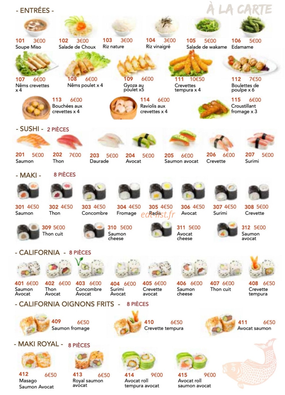 Ki Sushi — carte page 1