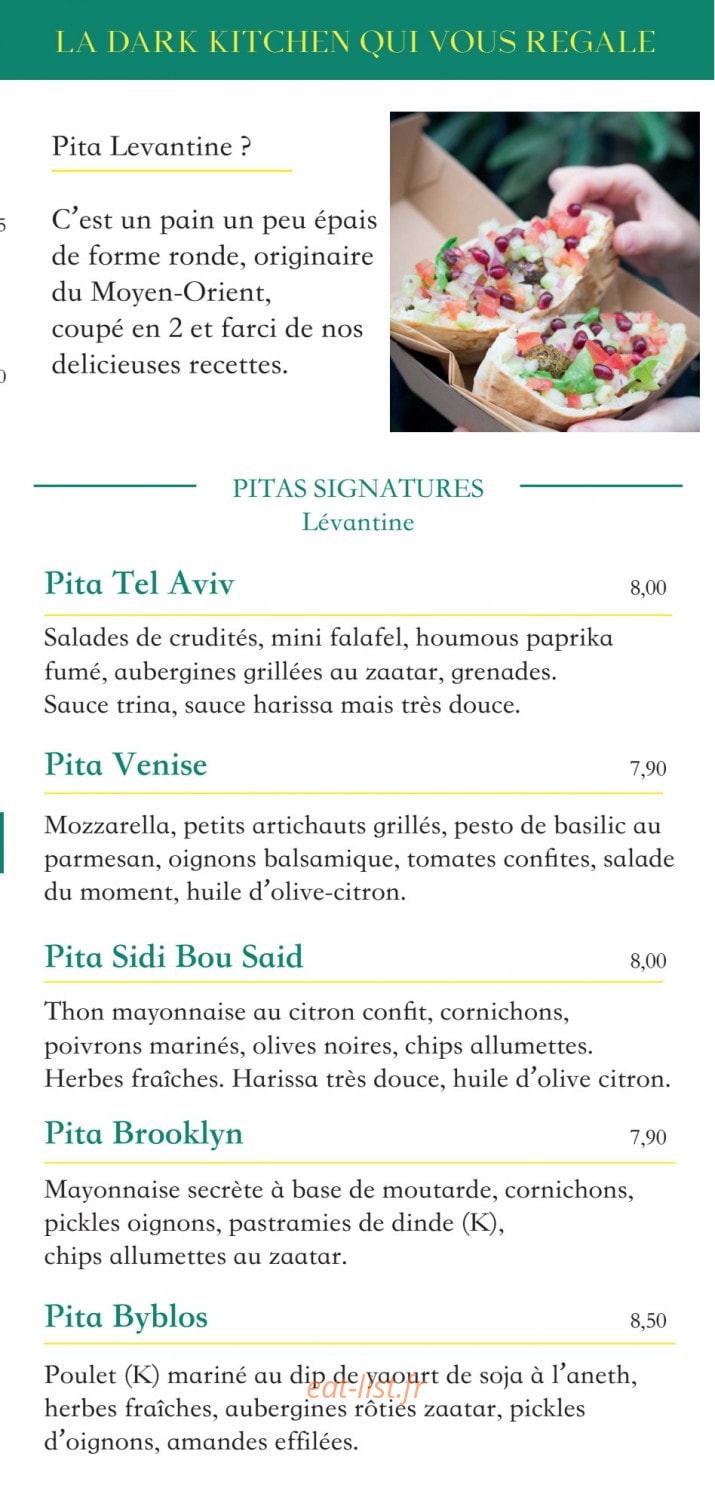 Kitchen & Pita — carte page 3