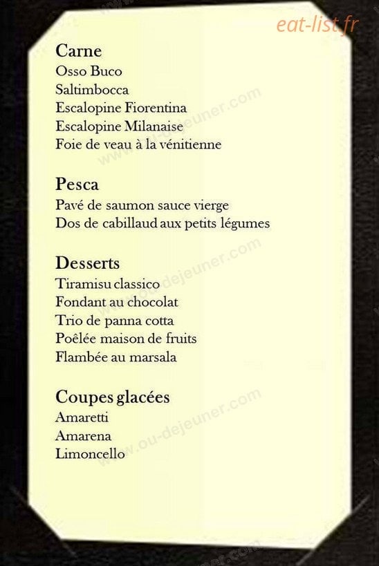 La Brasserie Italienne — carte page 2